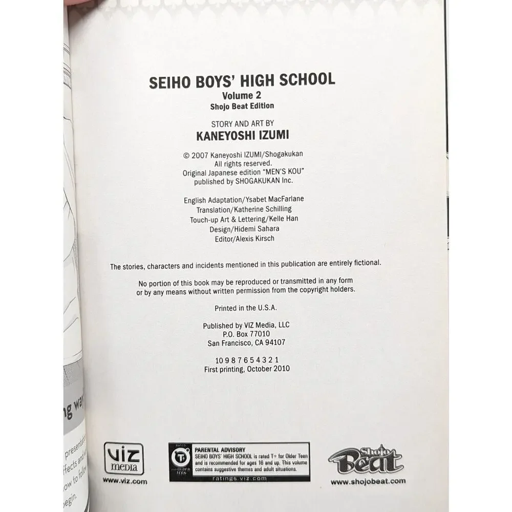 Seiho Boys High School Volume 2 Manga Book Paperback English Kaneyoshi Izum